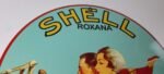Vintage Shell Gasoline Sign – Roxana Old Automobile Gas Pump Plate Nozzle Sign - Image 5