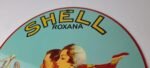 Vintage Shell Gasoline Sign – Roxana Old Automobile Gas Pump Plate Nozzle Sign - Image 8