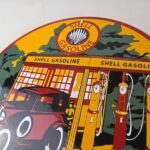 Vintage Shell Gasoline Sign – Shell Clam Gas Car Pump Porcelain Sign - Image 12