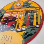 Vintage Shell Gasoline Sign – Shell Clam Gas Car Pump Porcelain Sign - Image 13