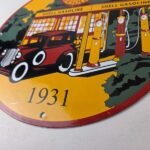 Vintage Shell Gasoline Sign – Shell Clam Gas Car Pump Porcelain Sign - Image 14