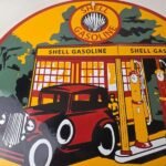 Vintage Shell Gasoline Sign – Shell Clam Gas Car Pump Porcelain Sign - Image 3