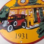 Vintage Shell Gasoline Sign – Shell Clam Gas Car Pump Porcelain Sign - Image 4