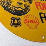 Vintage Shell Gasoline Sign – Smokey Bear Forest Service Gas Porcelain Sign - Image 11
