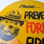 Vintage Shell Gasoline Sign – Smokey Bear Forest Service Gas Porcelain Sign - Image 3