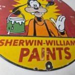 Vintage Sherwin Williams Paint Sign – Porcelain Goofy Hardware Store Gas Sign - Image 11