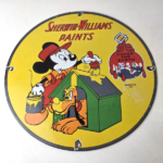 Vintage Sherwin Williams Sign – Paint Brush Painting Gas Pump Porcelain Sign - Image 15