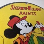 Vintage Sherwin Williams Sign – Paint Brush Painting Gas Pump Porcelain Sign - Image 5
