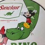 Vintage Sinclair Gas Porcelain Sign – Mickey Mouse Gasoline Pump Sign - Image 3