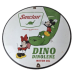 Vintage Sinclair Gas Porcelain Sign – Mickey Mouse Gasoline Pump Sign