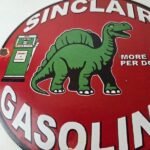 Vintage Sinclair Gasoline Porcelain Sign – Gas Motor Oil Pump Sign - Image 4