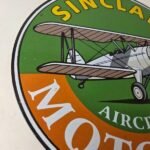 Vintage Sinclair Gasoline Sign – Aircraft Aviation Airplane Gas Porcelain Sign - Image 6