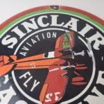 Vintage Sinclair Gasoline Sign – Airplane Porcelain Gas Pump Sign - Image 12