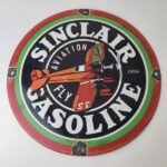 Vintage Sinclair Gasoline Sign – Airplane Porcelain Gas Pump Sign - Image 13