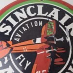 Vintage Sinclair Gasoline Sign – Airplane Porcelain Gas Pump Sign - Image 3