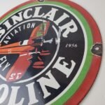 Vintage Sinclair Gasoline Sign – Airplane Porcelain Gas Pump Sign - Image 9