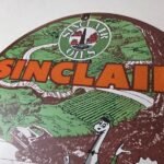 Vintage Sinclair Gasoline Sign – Dino Gas Service Oil Pump Porcelain Sign - Image 12