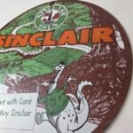 Vintage Sinclair Gasoline Sign – Dino Gas Service Oil Pump Porcelain Sign - Image 13
