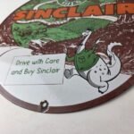 Vintage Sinclair Gasoline Sign – Dino Gas Service Oil Pump Porcelain Sign - Image 14