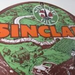 Vintage Sinclair Gasoline Sign – Dino Gas Service Oil Pump Porcelain Sign - Image 5