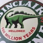 Vintage Sinclair Gasoline Sign – Dino Service Station Gas Pump Porcelain Ad Sign - Image 4