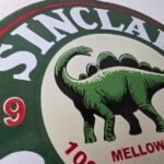 Vintage Sinclair Gasoline Sign – Dino Service Station Gas Pump Porcelain Ad Sign - Image 5