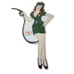 Vintage Sinclair Gasoline Sign – Filling Station Girl Gas Pump Porcelain Sign