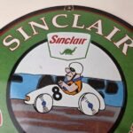 Vintage Sinclair Gasoline Sign – Flintstones Dino Gas Pump Porcelain Sign - Image 3