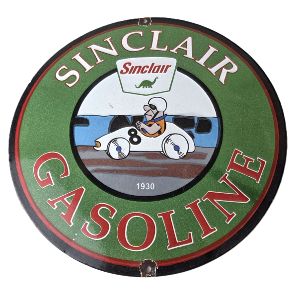 Vintage Sinclair Gasoline Sign – Flintstones Dino Gas Pump Porcelain Sign