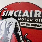 Vintage Sinclair Gasoline Sign – Motor Oils For Cars Gas Pump Porcelain Sign - Image 12