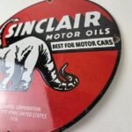Vintage Sinclair Gasoline Sign – Motor Oils For Cars Gas Pump Porcelain Sign - Image 13