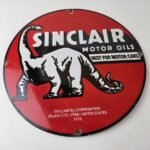 Vintage Sinclair Gasoline Sign – Motor Oils For Cars Gas Pump Porcelain Sign - Image 15