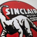 Vintage Sinclair Gasoline Sign – Motor Oils For Cars Gas Pump Porcelain Sign - Image 5