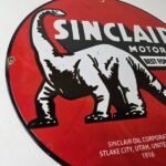 Vintage Sinclair Gasoline Sign – Motor Oils For Cars Gas Pump Porcelain Sign - Image 6