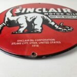 Vintage Sinclair Gasoline Sign – Motor Oils For Cars Gas Pump Porcelain Sign - Image 10