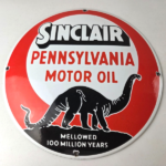 Vintage Sinclair Gasoline Sign – Porcelain Service Gas Pump Sign - Image 15