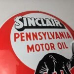 Vintage Sinclair Gasoline Sign – Porcelain Service Gas Pump Sign - Image 5