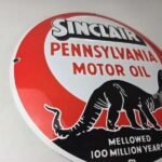 Vintage Sinclair Gasoline Sign – Porcelain Service Gas Pump Sign - Image 6