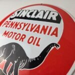 Vintage Sinclair Gasoline Sign – Porcelain Service Gas Pump Sign - Image 9