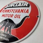 Vintage Sinclair Gasoline Sign – Porcelain Service Gas Pump Sign - Image 10
