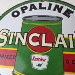 Vintage Sinclair Opaline Sign – Oil Can Porcelain Advertisement Porcelain Sign - Image 3