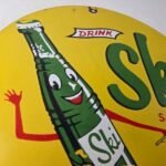 Vintage Ski Beverages Porcelain – Gas Pump Plate Soda Bottles Soda Pop Sign - Image 5