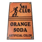 Vintage Ski Club Soda Sign – Orange Soda Beverage Double Cola Pop Gas Pump Sign - Image 2