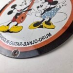 Vintage Slingerland Music Sign – Drums Guitar Disney Mickey Gas Pump Ad Sign - Image 14