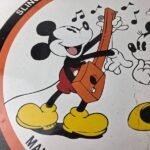 Vintage Slingerland Music Sign – Drums Guitar Disney Mickey Gas Pump Ad Sign - Image 3