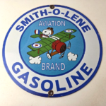 Vintage Smith-O-Lene Snoopy Aviation Porcelain Sign – Peanuts Gas Sign - Image 15