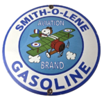 Vintage Smith-O-Lene Snoopy Aviation Porcelain Sign – Peanuts Gas Sign