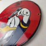 Vintage Smith & Wesson Porcelain Sign – Donald Duck Ad Gas Pump Firearms Sign - Image 13