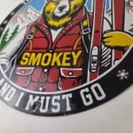 Vintage Smokey Bear Sign – Mountains Are Calling – Porcelain Gas Sign - Image 14