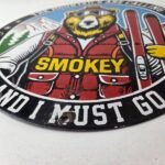 Vintage Smokey Bear Sign – Mountains Are Calling – Porcelain Gas Sign - Image 10
